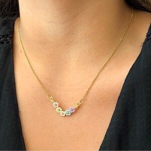 Stainless steel, seed bead flower necklace 
19”
New, never work